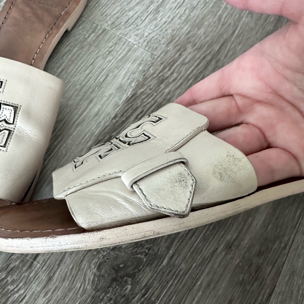 Tory Burch Melinda Slide Sandal Tan Beige 9 - Picture 8 of 9